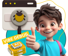 Тестирование & Vibe Debug. Охотники за багами - КИБЕРшкола программирования для детей, компьютерные курсы для школьников, начинающих и подростков - KIBERone г. Солнцево