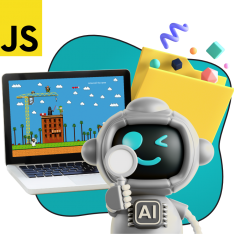 Язык программирования JavaScript + AI. Проектное обучение + геймификация + AI-помощники - КИБЕРшкола программирования для детей, компьютерные курсы для школьников, начинающих и подростков - KIBERone г. Солнцево